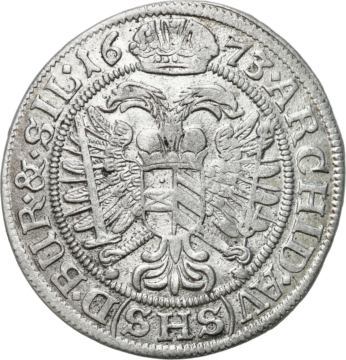 Śląsk. Leopold I (1658-1705). 6 krajcarów 1673 SHS, Wrocław